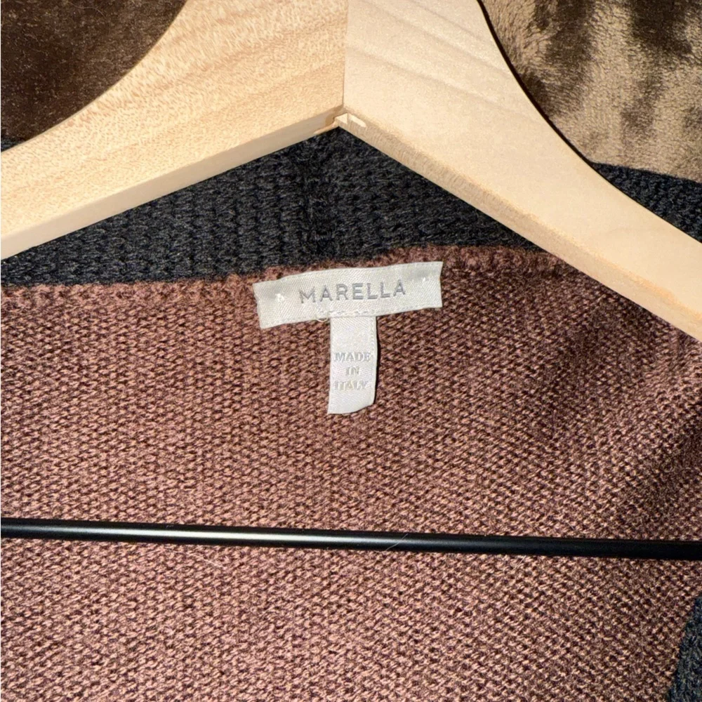 MARELLA Brown and Cream Wool Cardigan - Picture 8 of 8